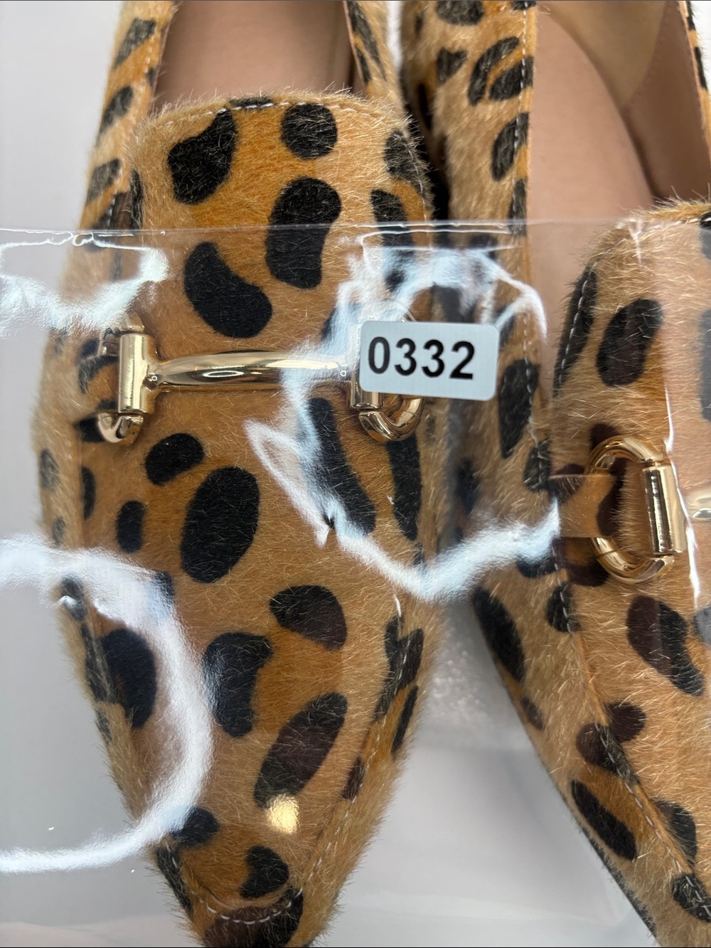 Women’s Sz39/8-8.5 Leopard Gold Accent Pointy Toe Loafers Fast Fashion #332 - Picture 8 of 8